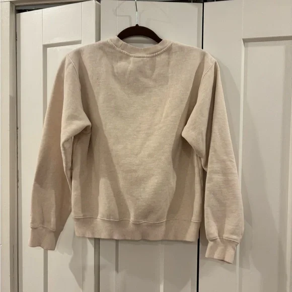 TNA Womens Cozy Fleece Beige Crewneck Sweater Size Small - Picture 6 of 6